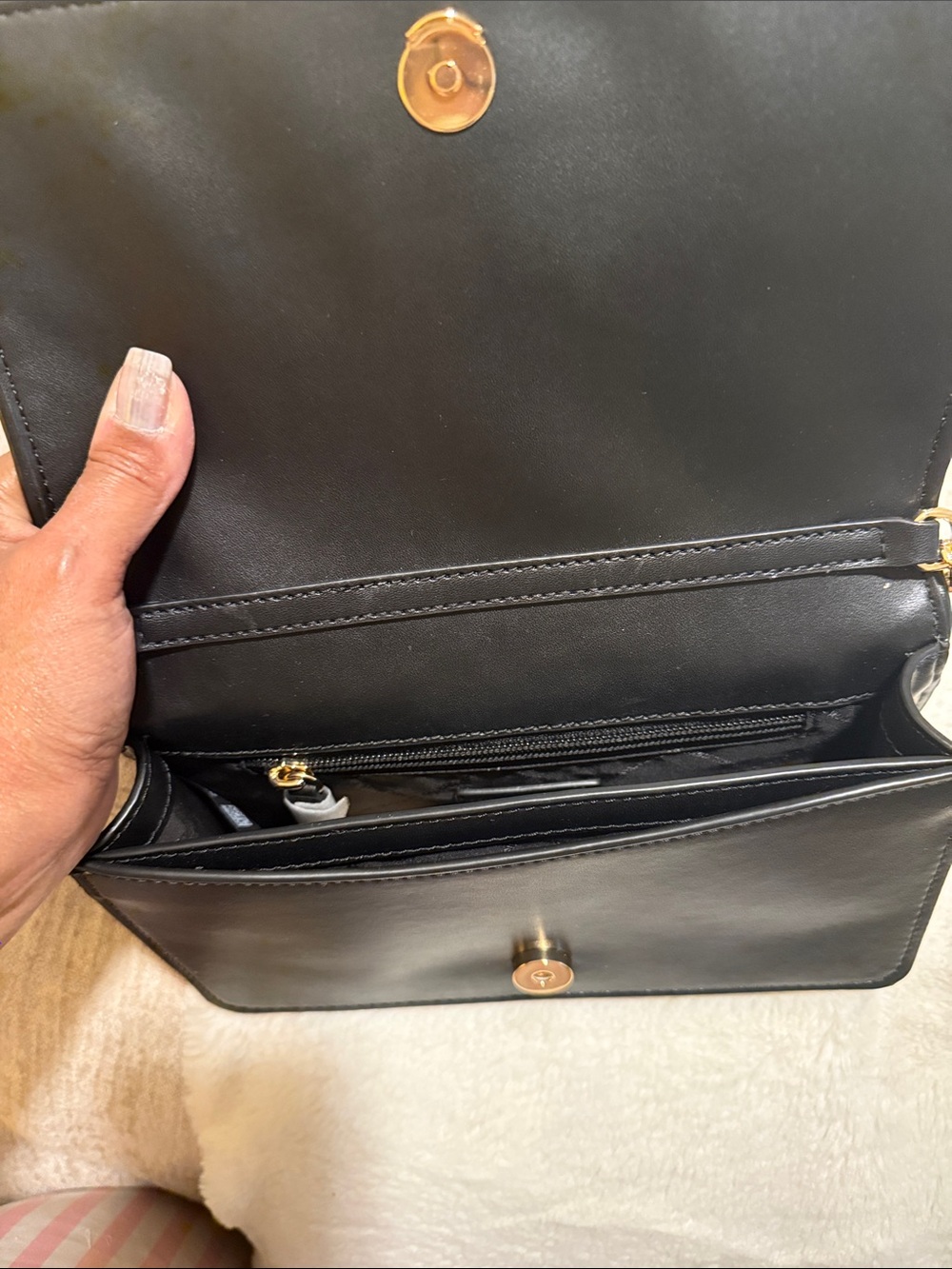 Michael Kors Black Quilted Leather Crossbody with Gold Hardware - Picture 4 of 7